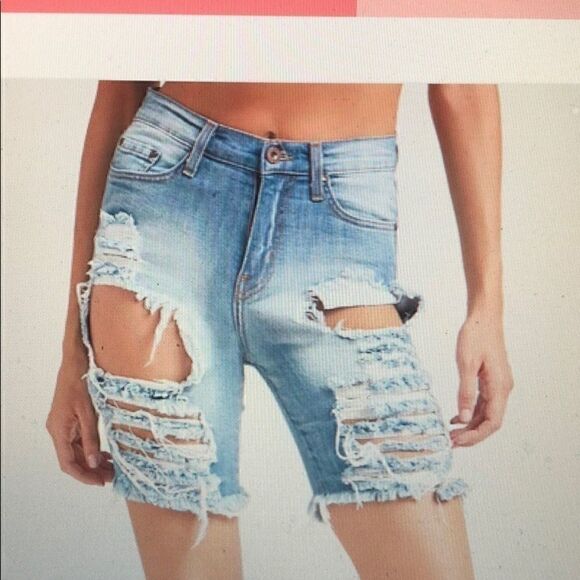 Aphrodite distressed bermuda shorts  - Picture 1 of 10